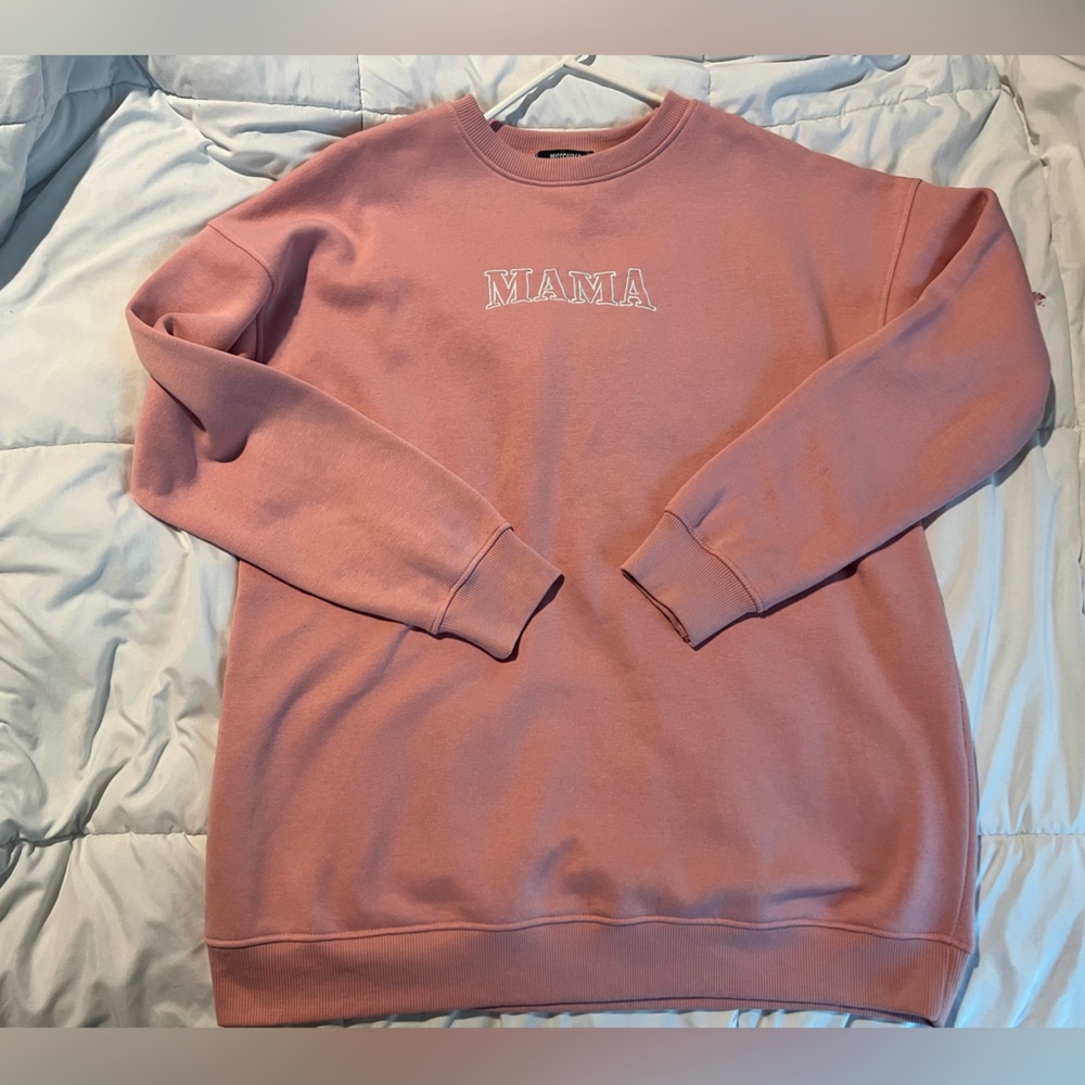 Missguided Blush 'MAMA' Crew Neck Sweater